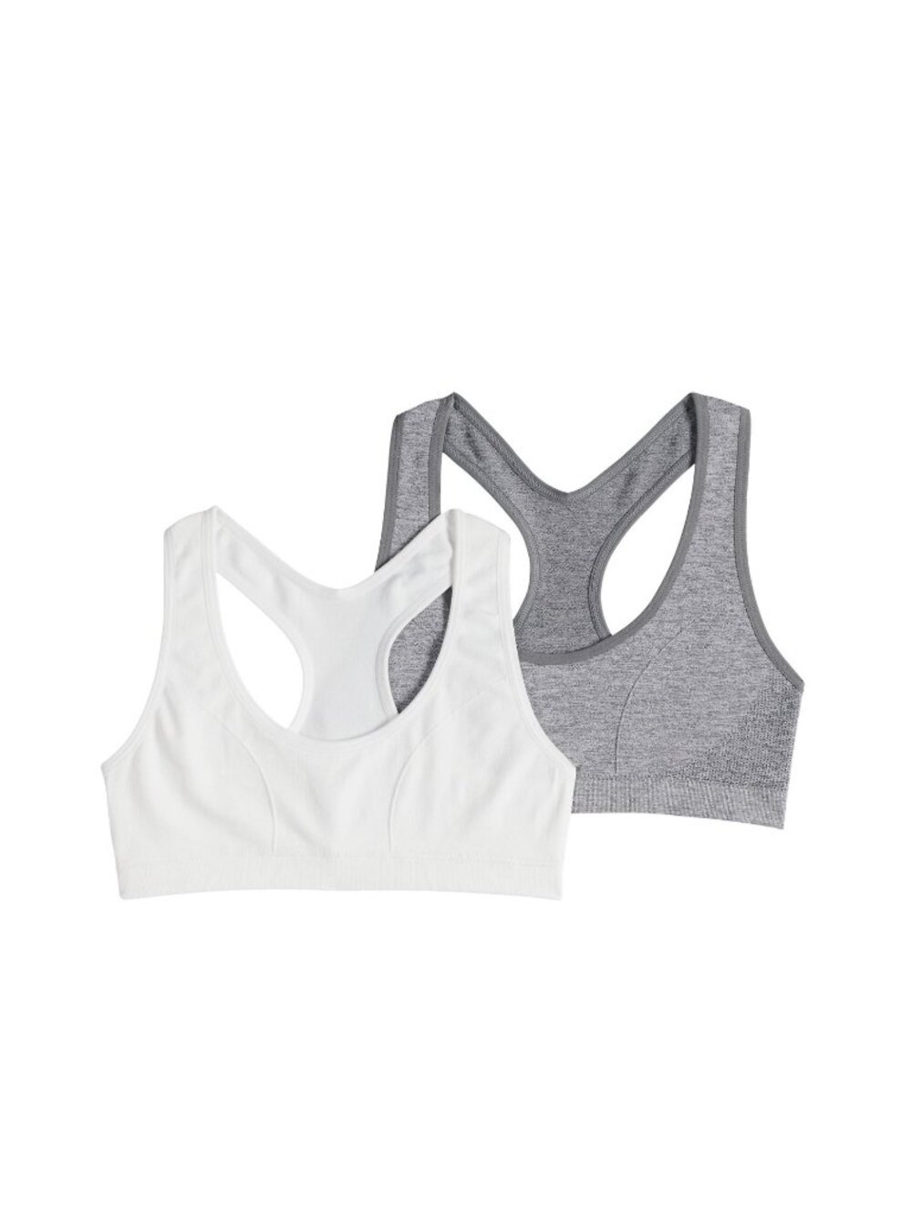 Micro Mesh Racerback Charcoal White Sports Bra Size Medium